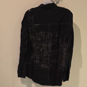 Black Graphic Long Sleeve Shirt - Blueprint